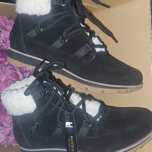 Sorel Harlow Lace Cozy Black Boots NIB - Picture 9 of 16